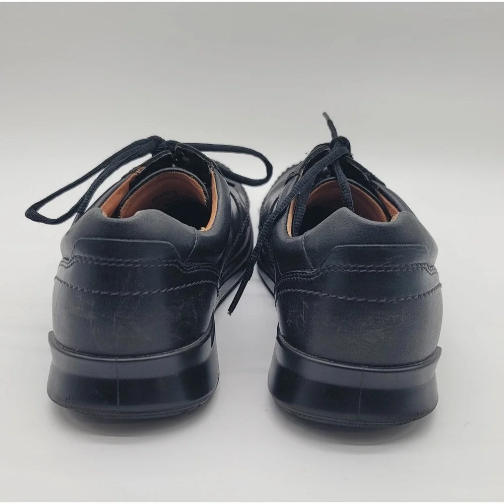 ECCO Mens 46/12 Black Leather Oxford Comfort Walking Shoes Lace Up